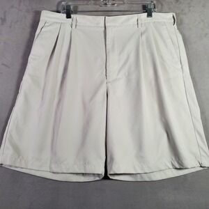 Nike Golf Shorts Mens 40 Khaki Pleated Dri Fit Casual Preppy Performance Classic